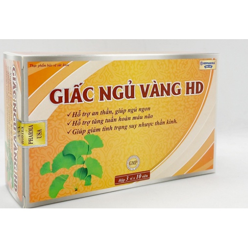 Viên uống GIẤC NGỦ VÀNG HD hỗ trợ thần kinh, giúp ngủ ngon