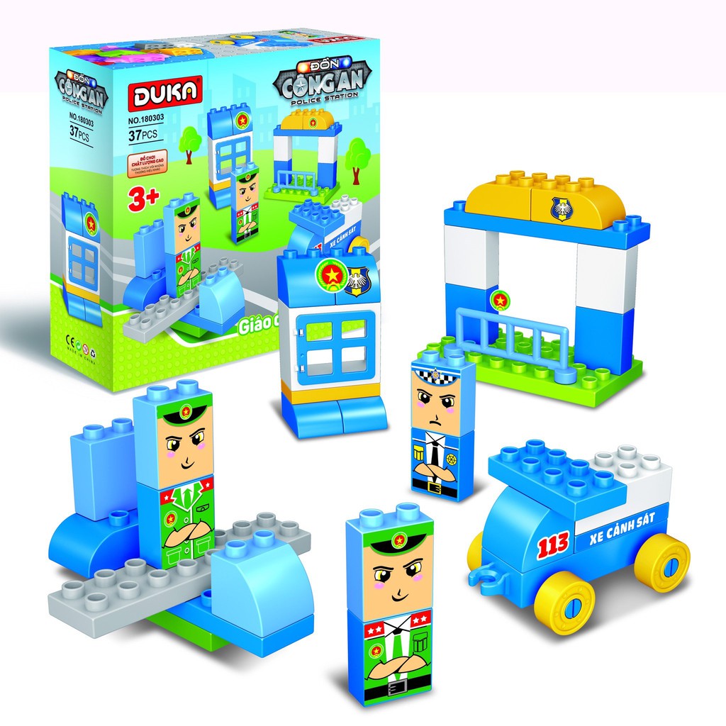 Đồ chơi xếp hình-Đồn công an -Duka (Mã .180303)