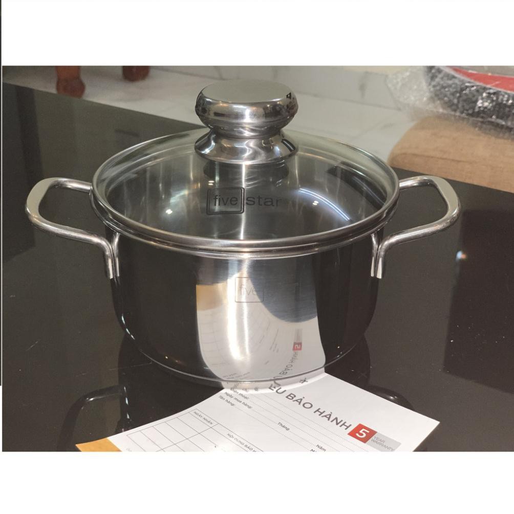 NỒI INOX FIVESTAR ĐÁY TỪ CAO CẤP 16cm, 24cm NỒI INOX BẾP TỪ FIVESTAR, 3 ĐÁY CAO CẤP, BẢO HÀNH 5 NĂM