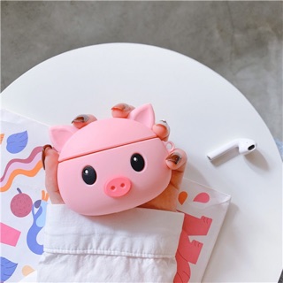 Ốp tai nghe không dây AirPods hình heo hồng