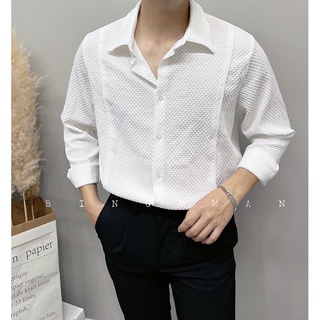 Sơ mi trắng nam , form dáng oversize.