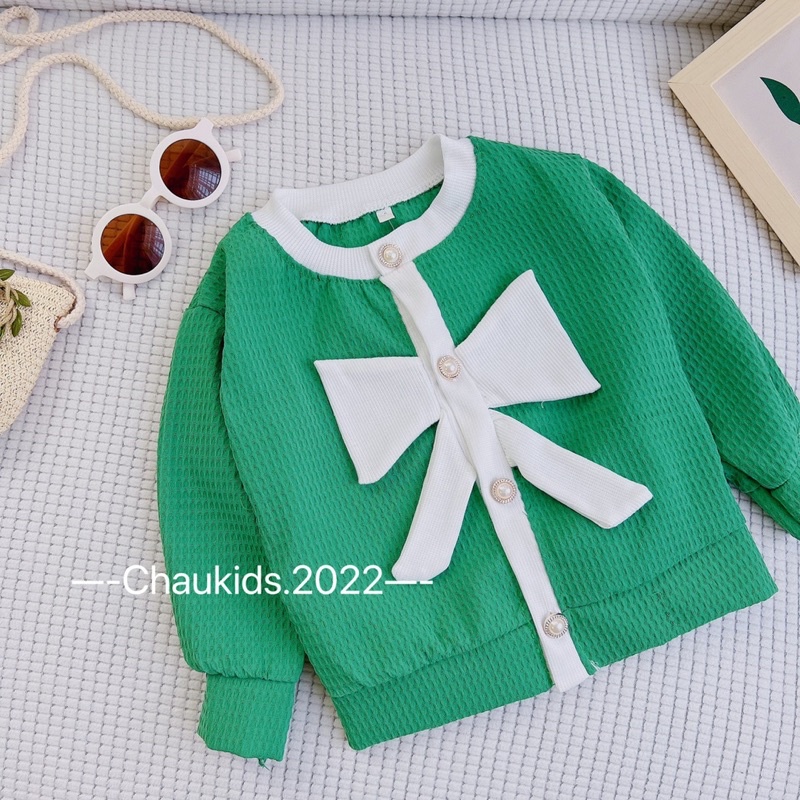 Áo khoác tổ ong cho bé gái