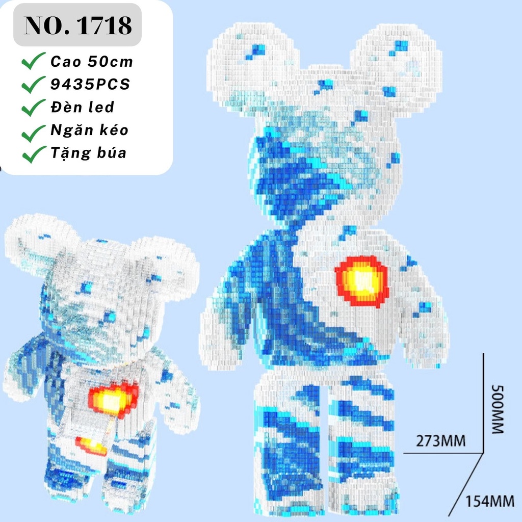 Lego Gấu Bearbrick Trong Suố