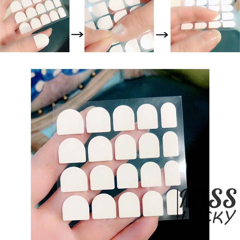 Set 10 băng dán hai mặt tự dính trang trí móng tay tiện dụng