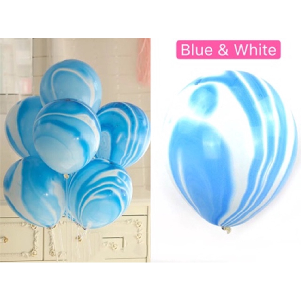 Set 5 bong bóng latex 12 inch 3.5gm họa tiết đá hoa cương trang trí tiệc