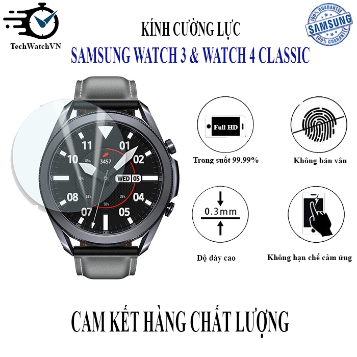 Kính Cường Lực 9h  Miếng Dán Bảo Vệ Màn Hình Đồng Hồ Samsung Galaxy Watch 3 &amp; Watch 4 Classic l