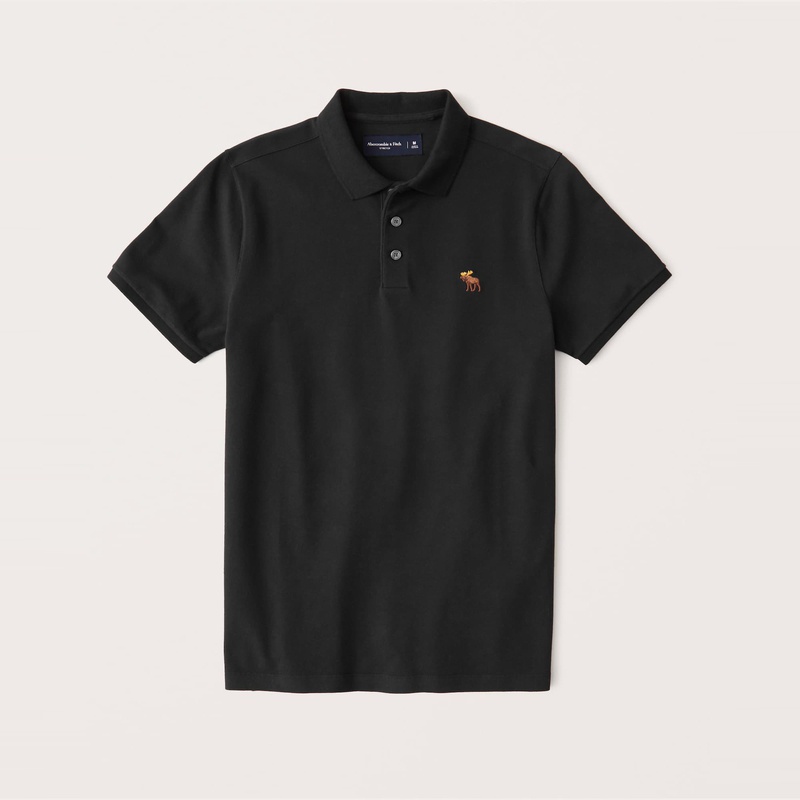 Áo thun polo dáng rộng thoải mái in logo Abercrombie&Fitch thời trang cho nam 308424-1 AF