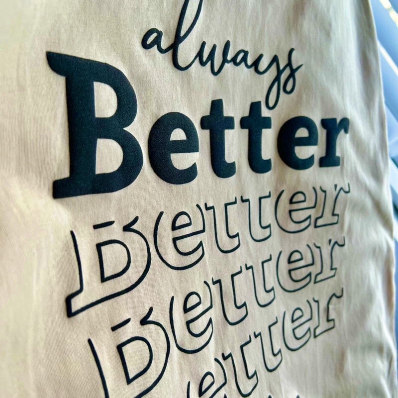 Áo thun tay lỡ nam nữ,in hoạ tiết nổi chữ better