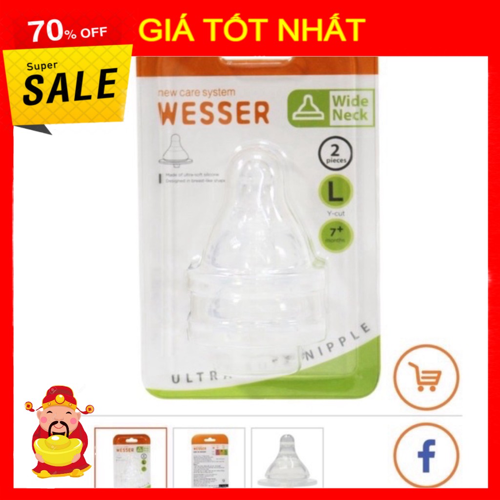 [ GIÁ TỐT NHẤT ] Núm ty Wesser cổ rộng siêu mềm size S/M/L [ HÀNG CHÍNH HÃNG ]