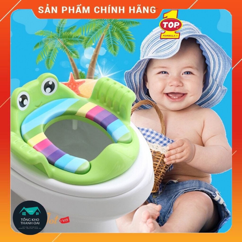 Bệ Lót Bồn Cầu Thu Nhỏ Cho Bé Hình Ếch Có Đệm Mông