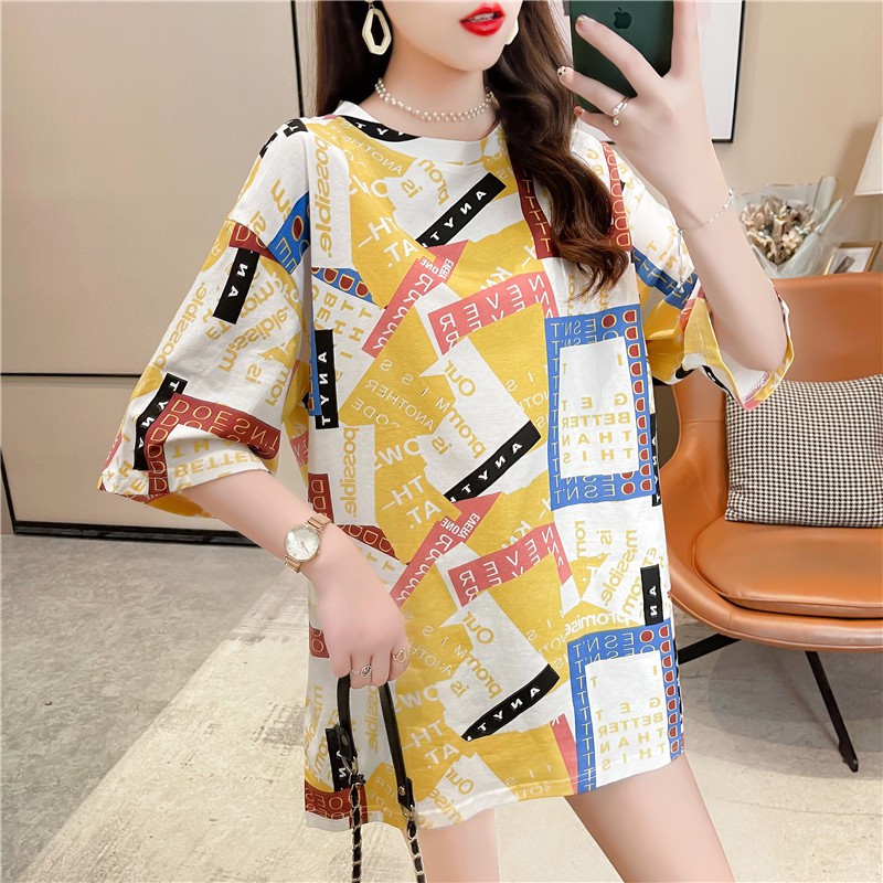 Áo Thun Ngắn Tay In Hình Phong Cách Hàn Quốc Thời Trang Hè 2021 Cho Nữ | BigBuy360 - bigbuy360.vn