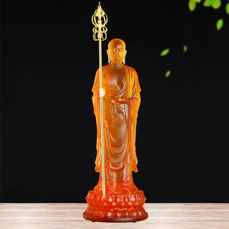 Tượng Địa Tạng đứng lưu ly 20cm