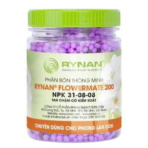 Phân bón thông minh RYNAN - FLOWERMATE 200 NPK 31-08-08 lọ 150g chuyên dùng cho phong lan con