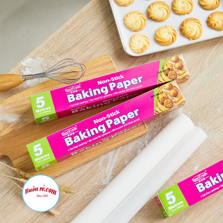 Giấy nến nướng bánh BAKING PAPER 10 mét chống dính chịu nhiệt cao - Cuộn giấy nến không thấm dầu - 01481