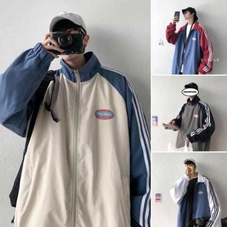 FREESHIP XTRA BOMBER,Áo Bóng Chày 3 Sọc Cổ Đứng Có Khóa Kéo Thời Trang Hàn Quốc Unisex Cho Nam Nữ