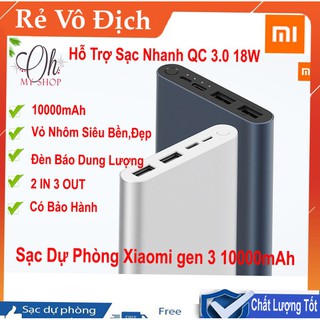 Mua Sạc Dự Phòng - Sạc Dự Phòng Xiaomi Gen 3 10000mAh -Chính Hãng- Hỗ Trợ Sạc Nhanh 2 Chiều QC 3.0 18W