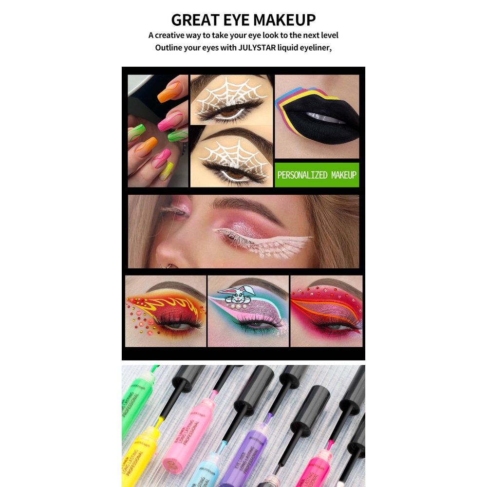 Bút Kẻ Mắt Dạng Lỏng 8 Màu Lấp Lánh Tùy Chọn Chống Thấm Nước Trang Điểm Lâu Trôi