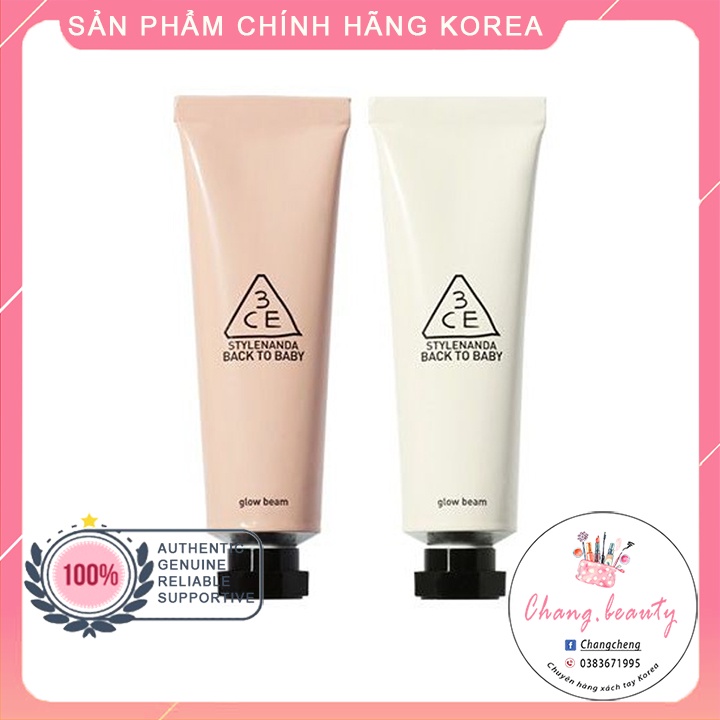 Kem Lót 3CE Back To Baby Glow Beam 30ml | BigBuy360 - bigbuy360.vn