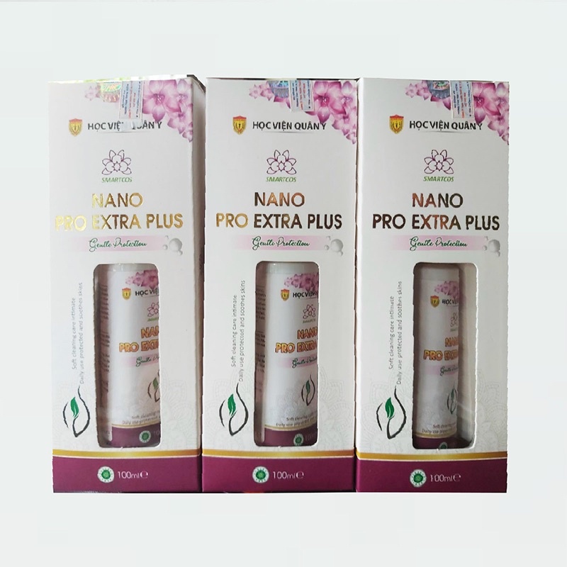 Dung dịch vệ sinh Nano Pro Extra Plus của Học viện Quân Y giúp làm sạch và giữ hương thơm lâu