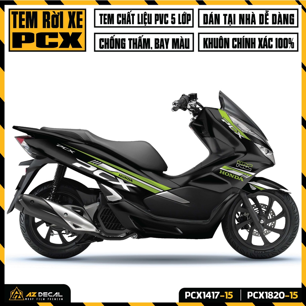 Tem Chế Xe PCX 125 150 160 Mẫu HRC | PCX-15 | Decal Rời Dán Xe PCX 2014 - 2020 Chống Nước, Bền Màu