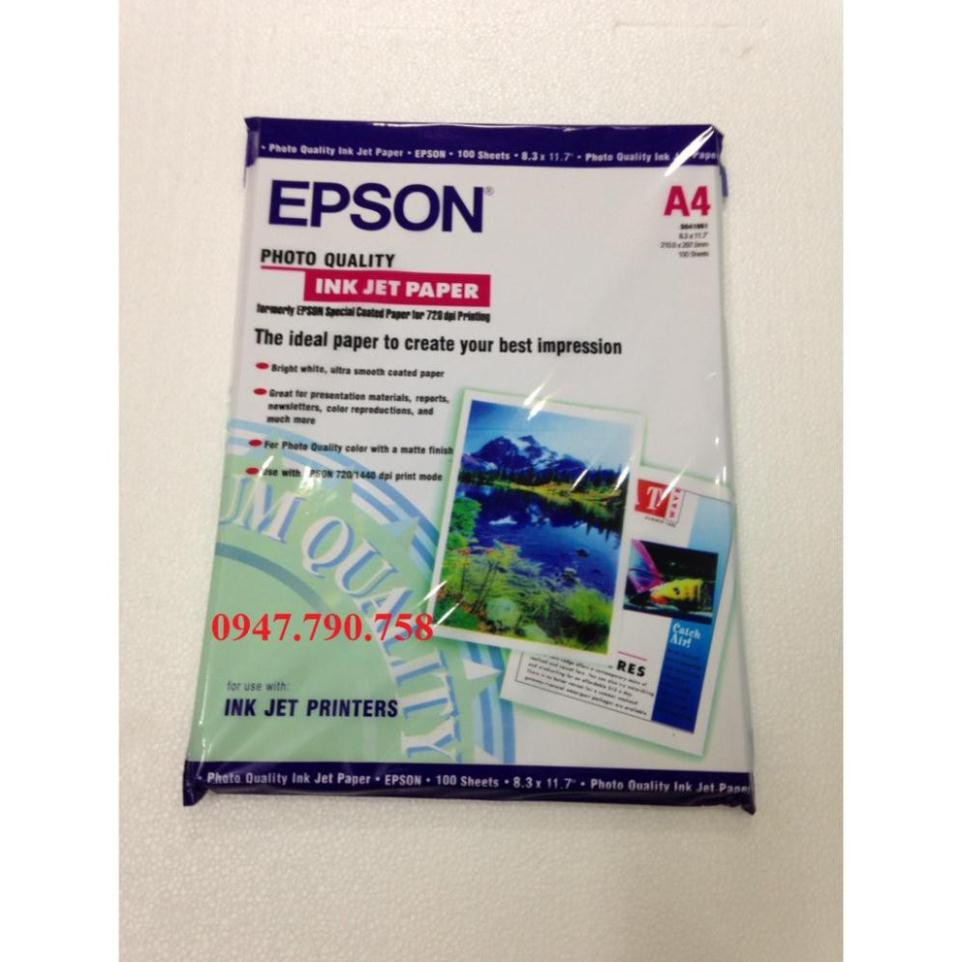 Giấy in màu Epson A4 100 tờ ĐL130gsm - Giấy in phun - Giấy in ảnh