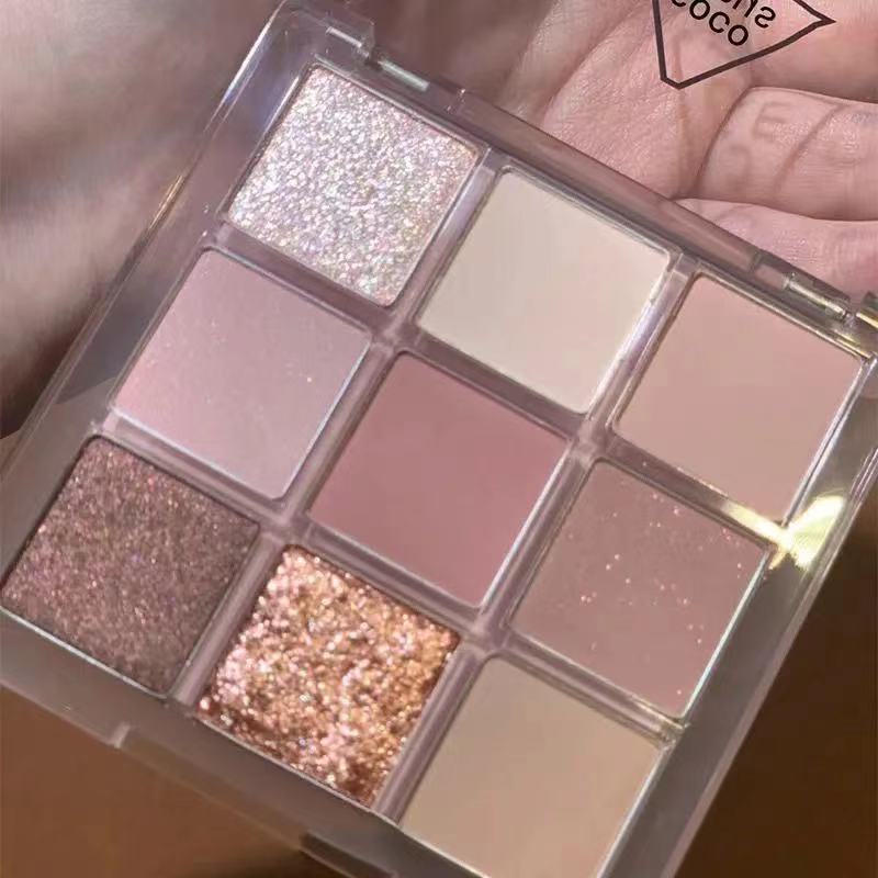 [Hàng mới về] Bảng Phấn Mắt Màu Lì Và Ánh Nhũ Lấp Lánh Trong Suốt Thời Trang