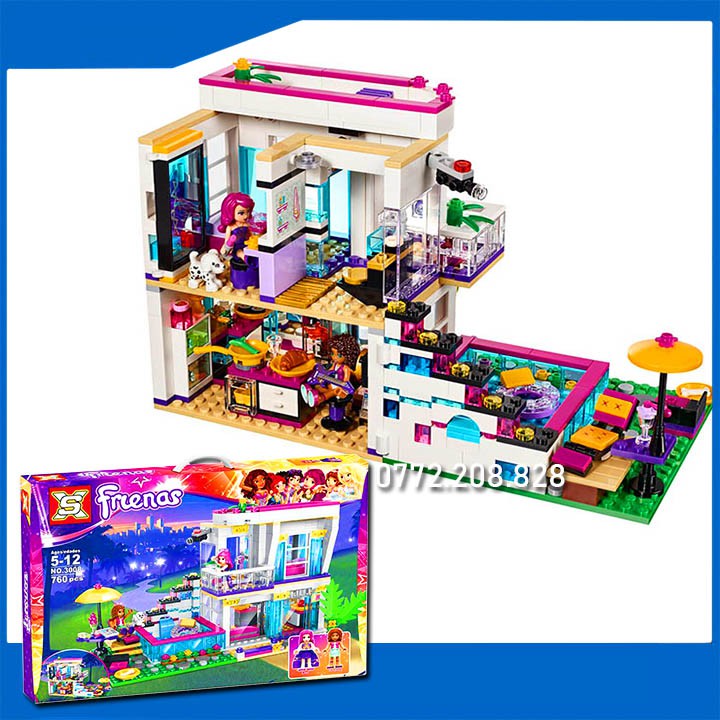 Lego Friends Lepin 01046/BELA 10489/TENMA 3013/SX3008. 760pcs. Bộ Lego Xếp Hình Biệt thự friend của Olivia, Mia, Emma