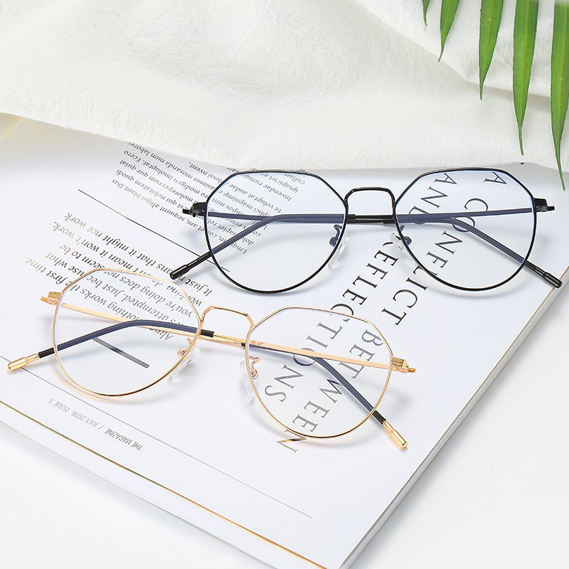 Hàn Quốc⭐Kính mắt gọng kim loại hình đa giác thời trang