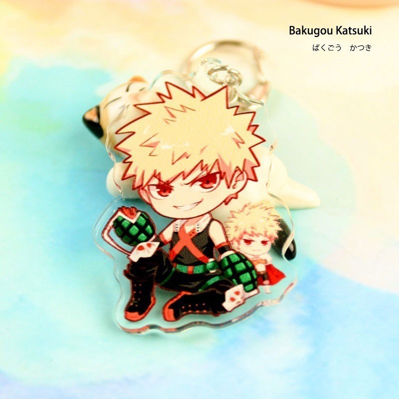 flowersqueen Móc khóa gắn mặt hình nhân vật Anime My Hero Academia dễ thương
