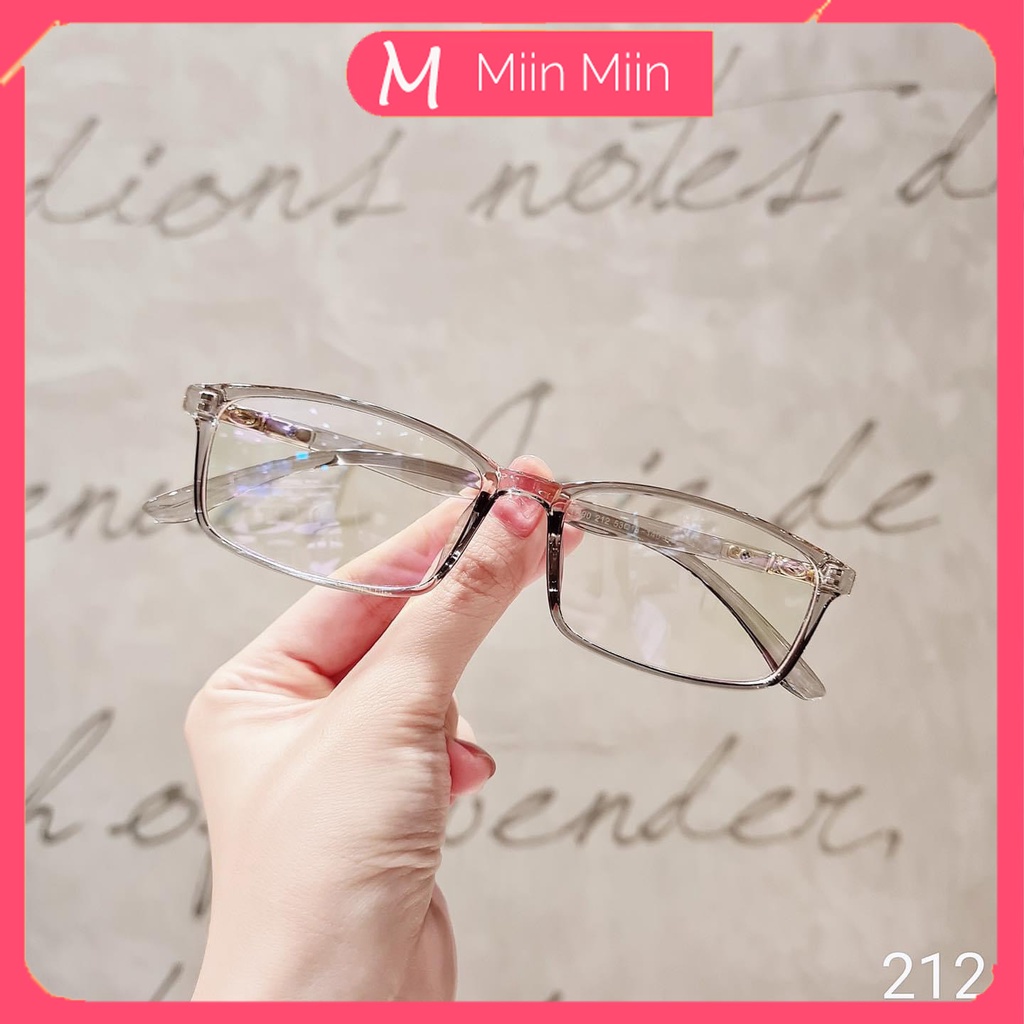 Gọng kính mắt nam nữ Miineyewear nhựa dẻo mắt vuông to đeo đi đường chống bụi 212