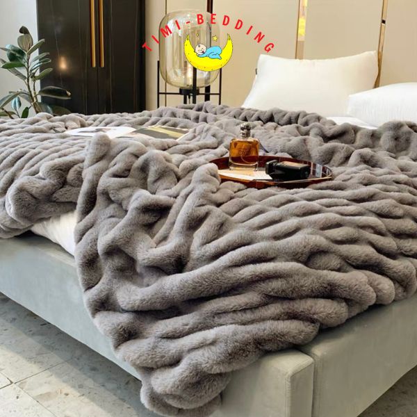 Chăn lông cáo hồ ly nhập khẩu chính hãng cao cấp kích thước 1,5x2m, nặng 2,8kg - Timibedding
