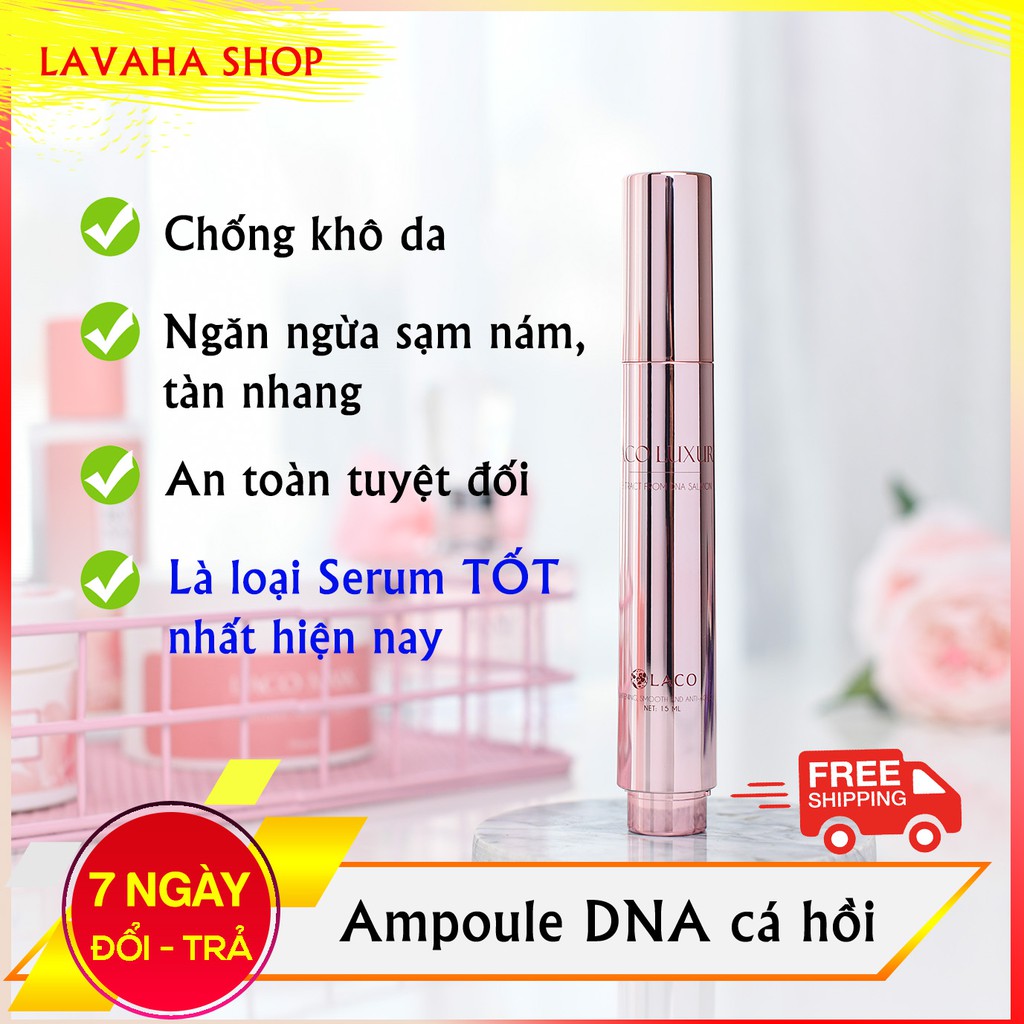 Tinh chất dưỡng da ban đêm Laco Luxury tái tạo da, chống lão hóa - Serum Ampoule DNA cá hồi - LAVAHA SHOP