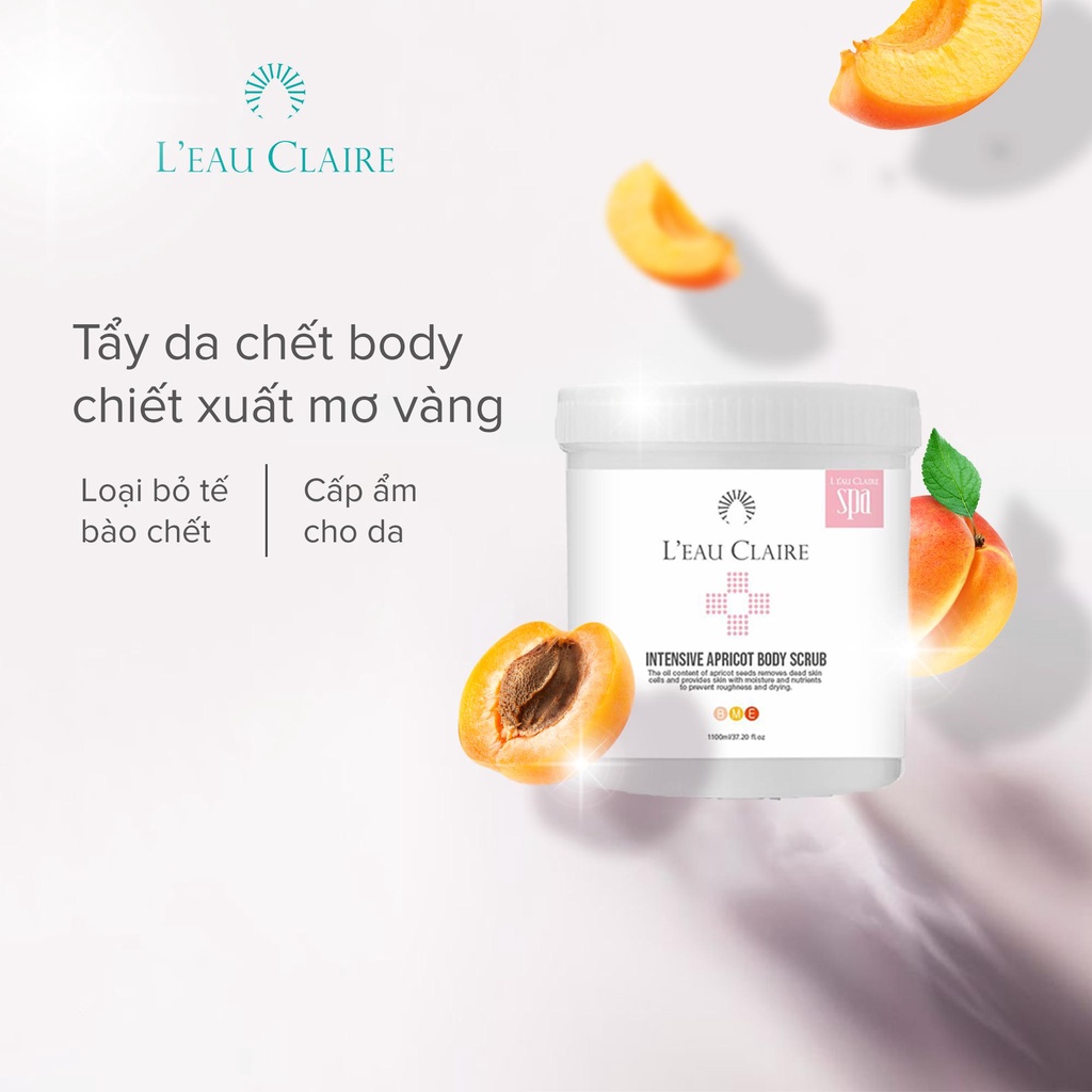 Tẩy da chết body L'eau Claire Intensive Apricot Body Scrub 1100ml