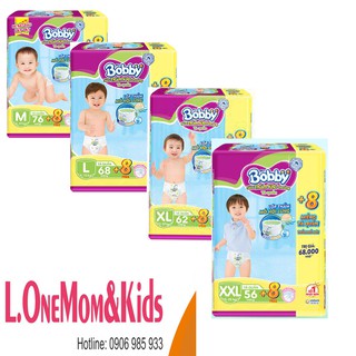 [TẶNG 8 MIẾNG CÙNG LOẠI] TÃ QUẦN BOBBY M76/L68/XL62/XXL56