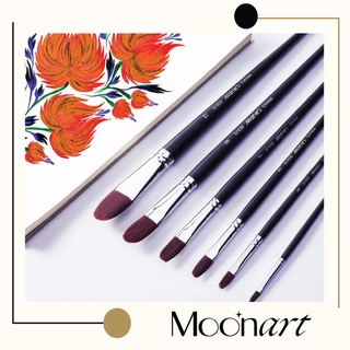 Cọ vẽ màu Oval Maries chính hãng, cọ lông mềm dùng vẽ màu nước, sơn dầu, gouache siêu thích - Moonart