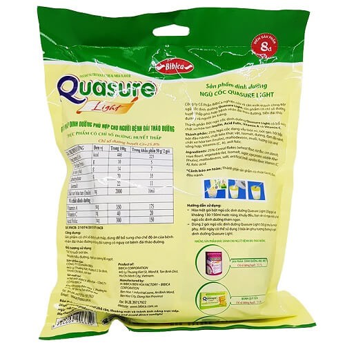 Bột ngũ cốc Quasure Light hương Sữa 400g (16 gói)