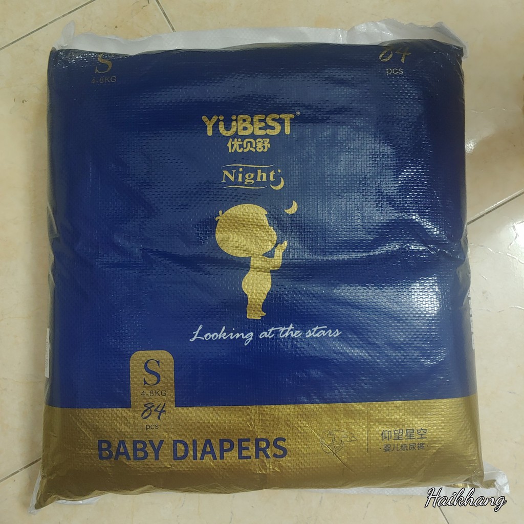 Bỉm YUBEST NIGHT nội địa Trung Quốc dán đủ size S80, M76, L72, XL68.