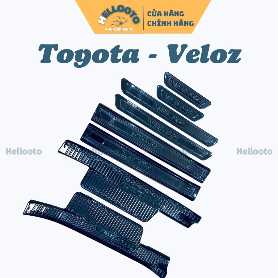 Ốp Bậc Cửa, Nẹp Bước Chân Toyota Veloz 2022 2023 Mẫu Titan Cao Cấp + tặng keo trợ dính trang trí chống xước bậc cửa xe