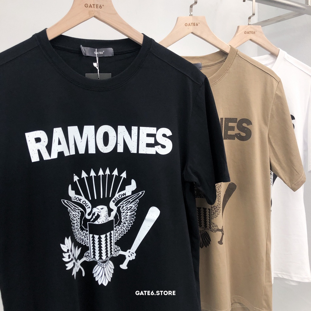 Áo thun Nam cổ tròn GATE6, phông ngắn tay Unisex premium 100% cotton co giãn regular fit Ramones - #G0040