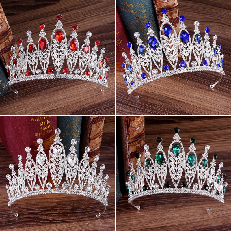 Vương Miện Đính Đá Hình Giọt Nước Sang Trọng Cho Cô Dâu