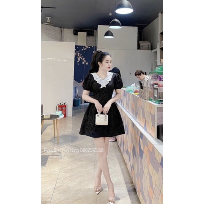 VÁY GẤM - ĐẦM GẤM HOA NỔI CỔ BÈO TRỄ VAI TIỂU THƯ SANG CHẢNH DỰ TIỆC SẴN MÚT NGỰC - NGỌC UYÊN STORE