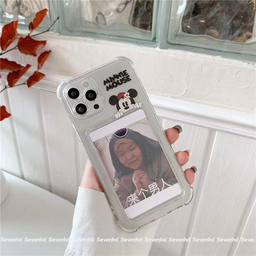 Ready Stock Ốp Điện Thoại Mềm Trong Suốt Có Ngăn Đựng Thẻ Cho Compatible For iPhone 13 12 11 Pro Max Se2020 X Xr Xs Max 7 8 6 6S Plus