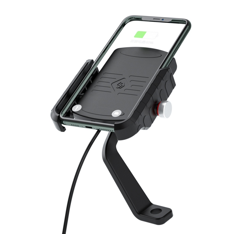 Giá Đỡ Điện Thoại Kiêm Sạc Điện Thoại 2 Trong 1 Cổng USB Gắn Kính Chiếu Hậu Xe Máy Cho Điện Thoại 3 5-6 5