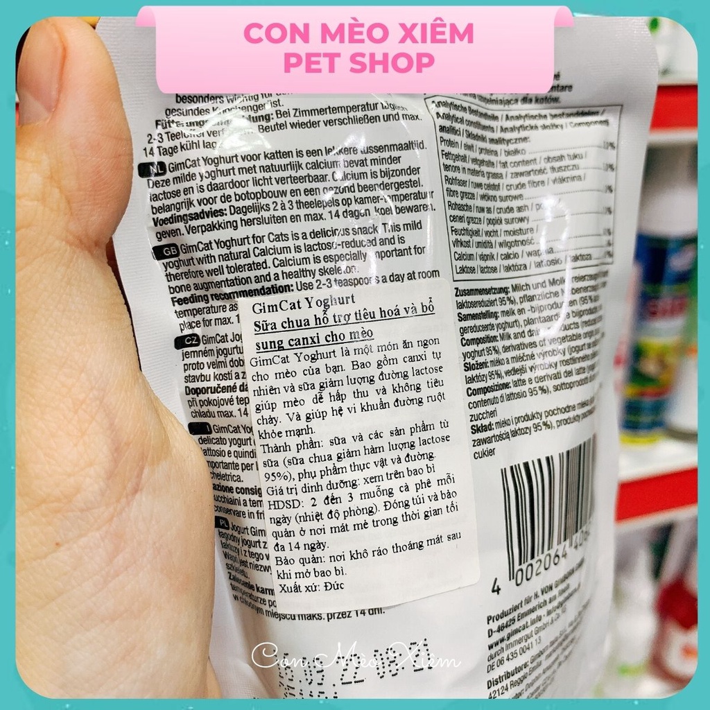 Sữa chua cho mèo Gimcat yoghurt 150g, bổ sung canxi tiêu hóa cho thú cưng Con Mèo Xiêm