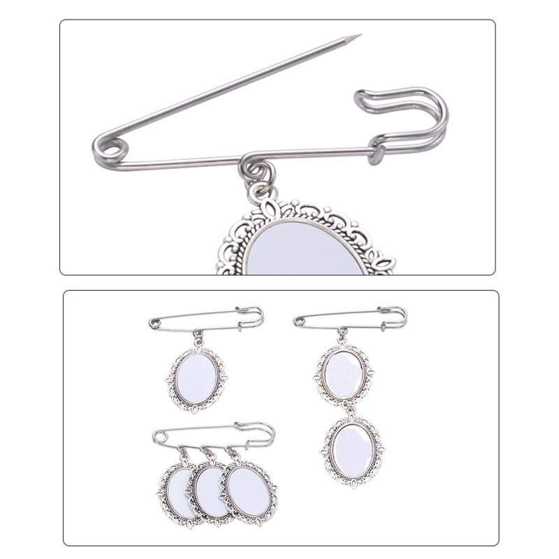 Ghim Cài Áo Hình Oval Bằng Hợp Kim Nhôm Diy