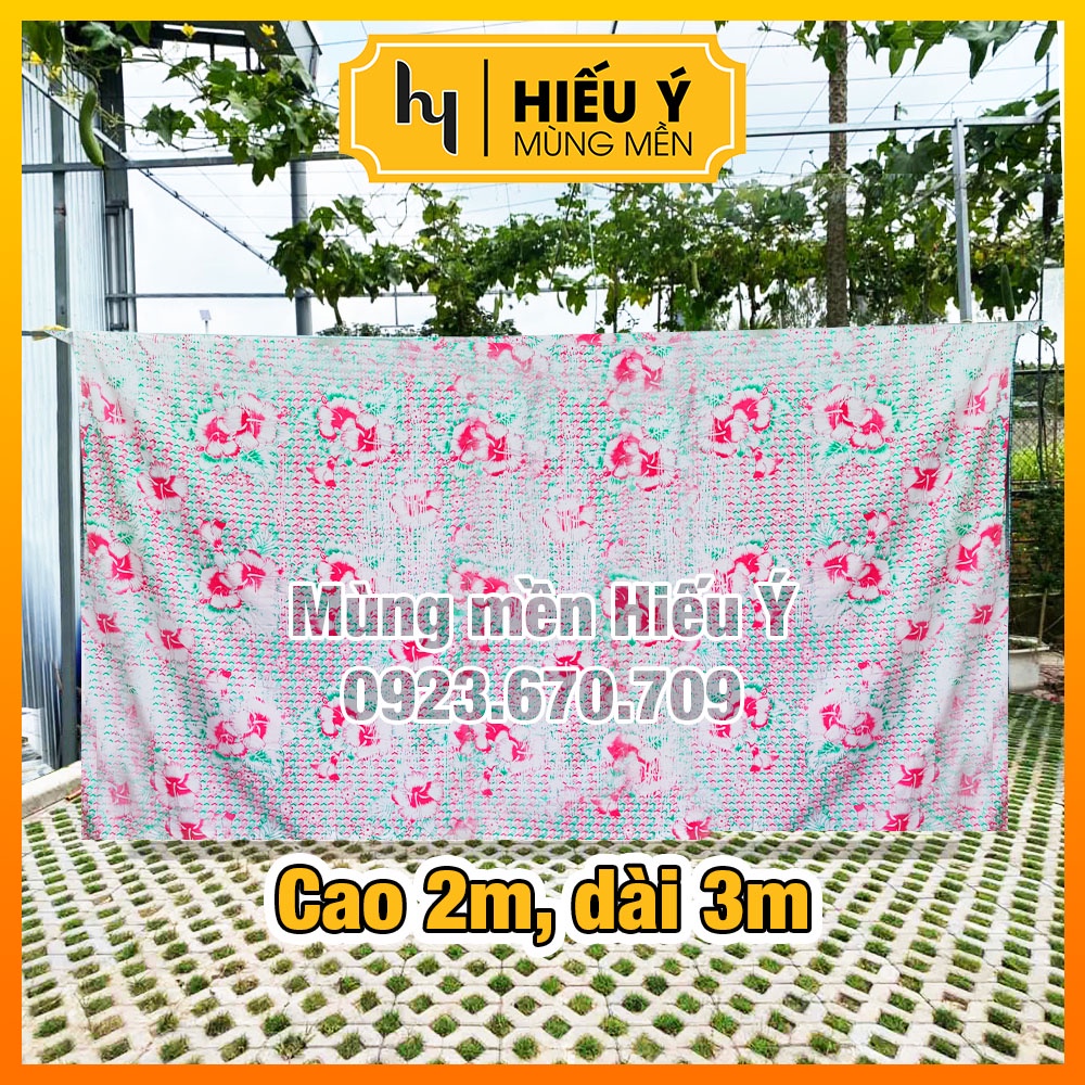 Ri đô dài 3m cao 2m, màn che, rido, rèm che, màn ngăn khoen sắt | Mùng mền Hiếu Ý