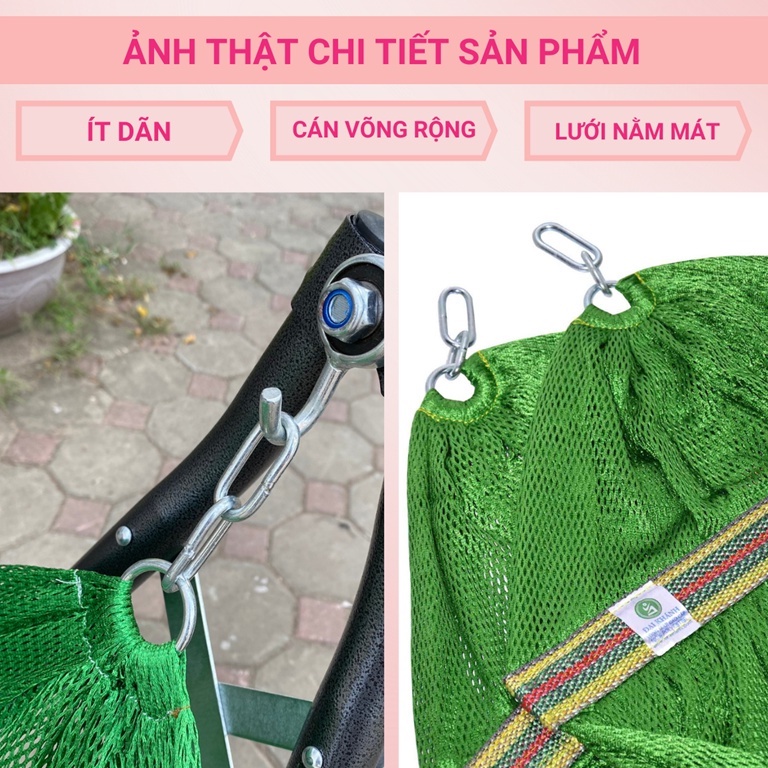 VÕNG LƯỚI CỠ ĐẠI DÀY RỘNG ĐẢM BẢO NẰM KHÔNG BỊ LẬT BỊ TÉ CỰC KỲ AN TOÀN