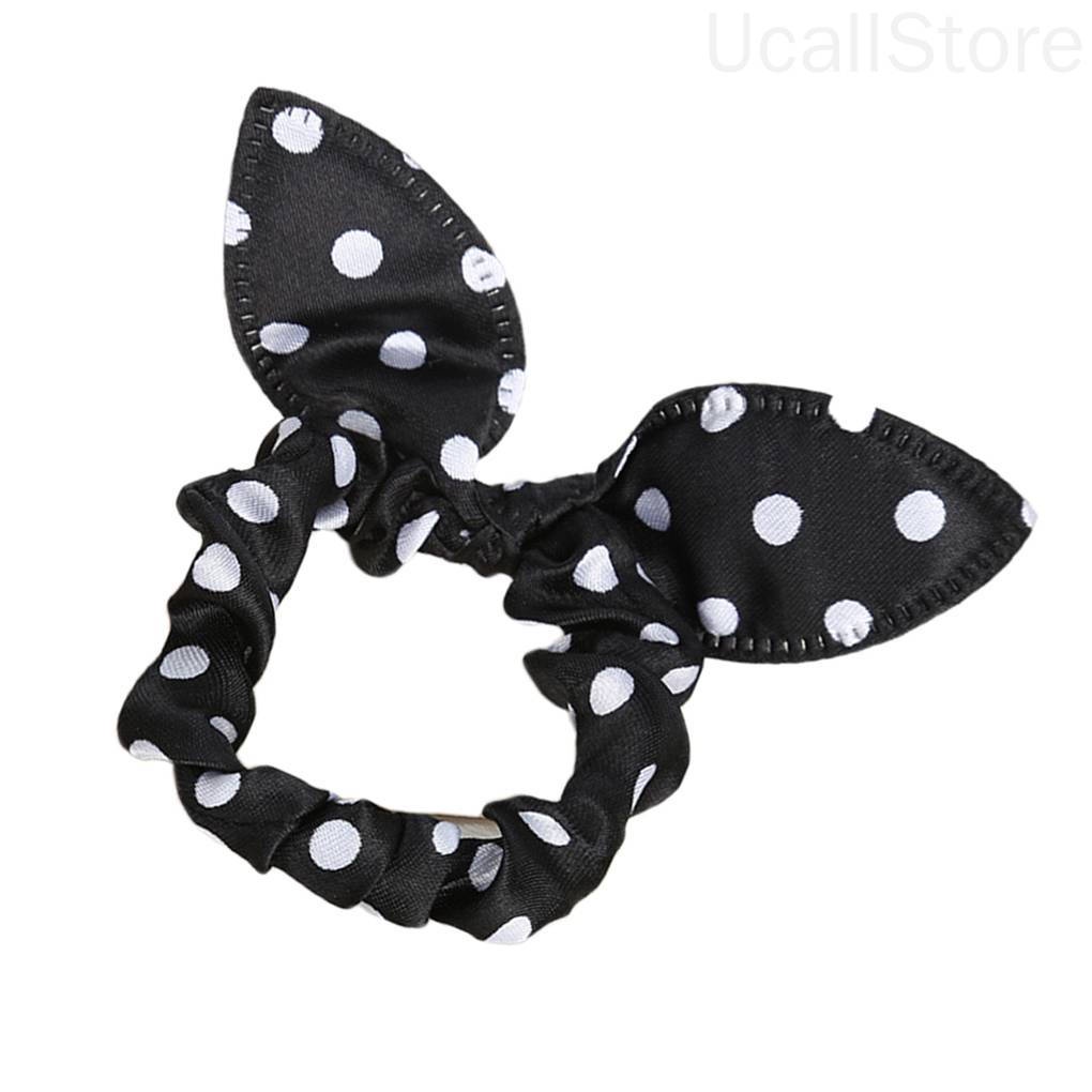 Dây Cột Tóc Tai Thỏ Co Giãn Họa Tiết Chấm Bi Nhiều Màu Sắc Cho Bé Gái 1 Tuổi