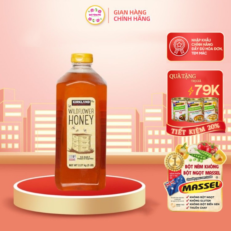 Mật ong Kirkland signature wild flower honey chai 2.27kg