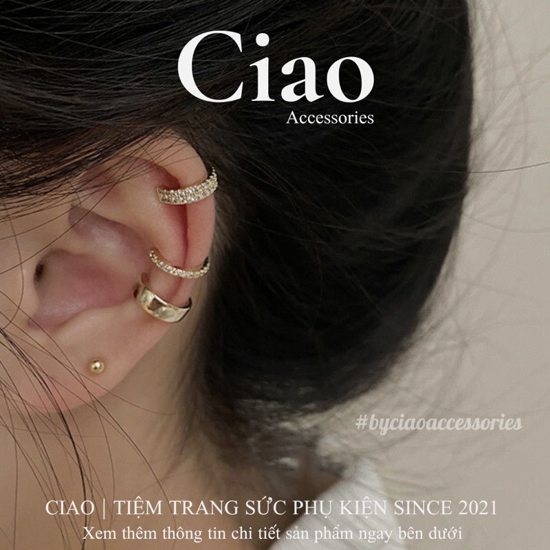 [HOẢ TỐC 1H] Set 3 khuyên vành tai/ Kẹp vành tai thiết kế lấp lánh mã 35 Ciao accessories